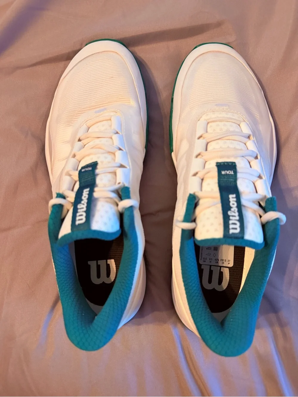 Wilson White and Green Women's Padel Clay Court Shoe